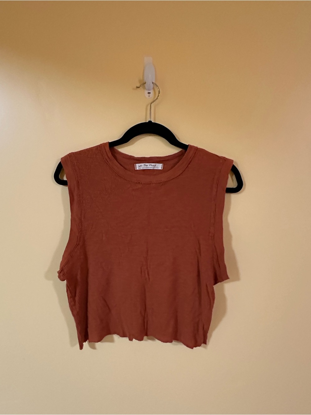 Anthropologie ‘Maeve’ Rust Sleeveless Ribbed Crop Top